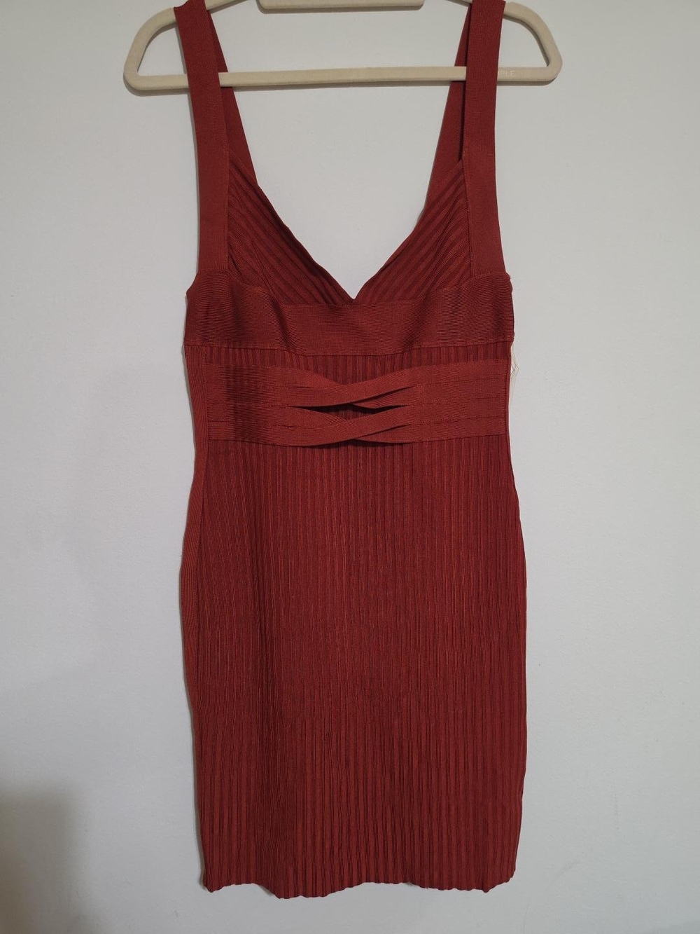 House of CB London bandage mini dress in a beautiful rust/burnt orange color. Si